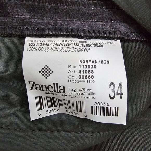NWT Vintage Zanella Velvet Velour Pants Made in Italy Size 34 Pleat Front Gray - Picture 12 of 15